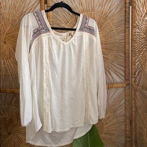 Knox rose embroidered long sleeve top